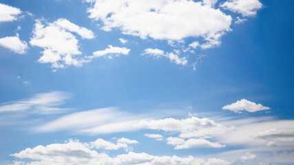 Fototapeta premium Cirrocumulus clouds in the blue sky panorama background