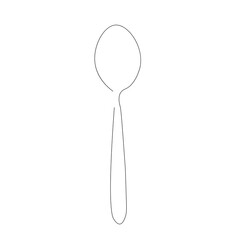 Spoon one line drawing. Vector illustration