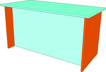 artwork of a work table office home use angle