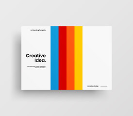 Creative business presentation vector A4 horizontal orientation front page mock up. Modern corporate report cover abstract geometric illustration design layout. Company identity brochure template.