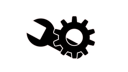 Setting icon, Tools, Cog, Gear Sign Isolated on white background