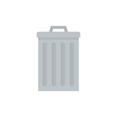 Trash can flat, basket icon, piece of cheese icon, vector illustration isolated on white background