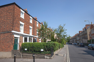 Fototapeta na wymiar Residential properties on Walton Street in Oxford, Oxfordshire in the United Kingdom.