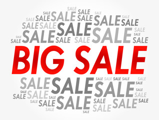 BIG SALE word cloud collage, business concept background