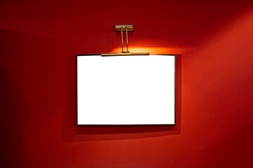 frame on a red wall