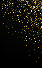 Gold Sparkle Rich Black Background. Effect Dust 