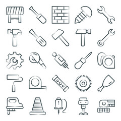 
Construction Tools Line Icons Pack 
