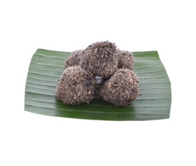 Thai traditional dessert Kanom Dag Nga and Gomphrena globosa flower