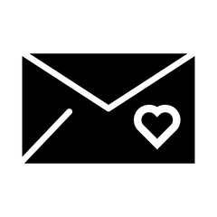 Love message icon with glyph style