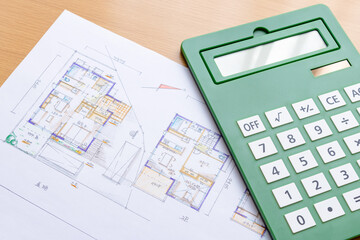 住宅設計図面　住宅購入　住宅ローン　イメージ