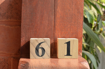 Number 61, number cube in natural concept.