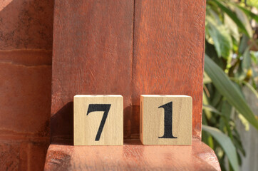 Number 71, number cube in natural concept.