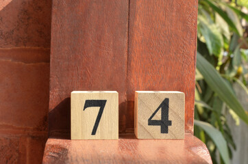 Number 74, number cube in natural concept.