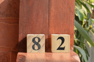 Number 82, number cube in natural concept.