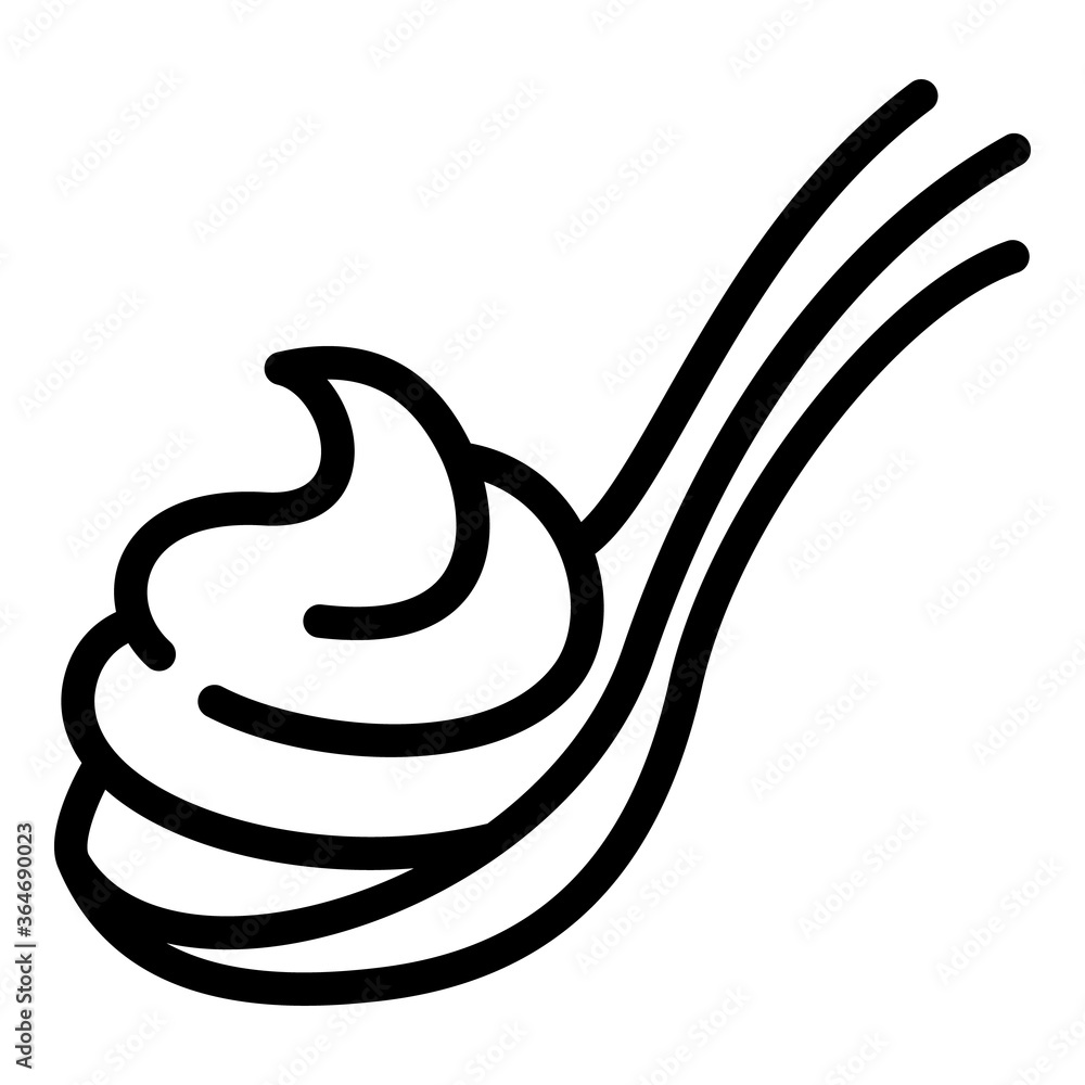 Poster peanut butter spoon icon. outline peanut butter spoon vector icon for web design isolated on white b