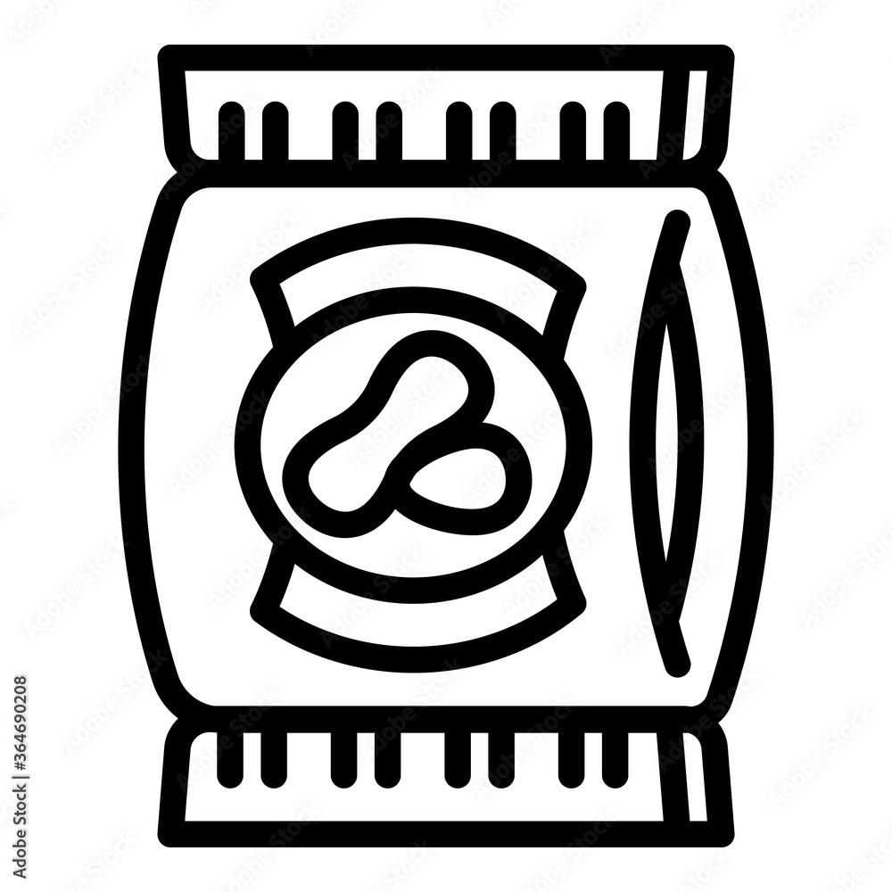Poster whole peanut package icon. outline whole peanut package vector icon for web design isolated on white