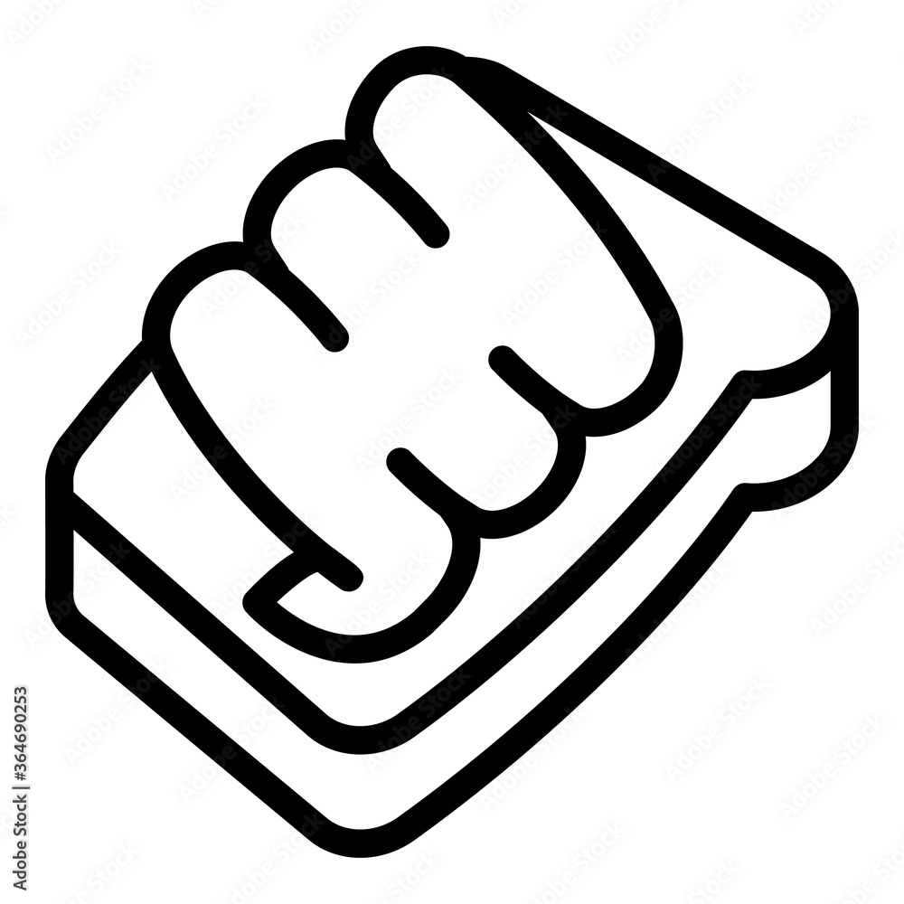 Poster Peanut butter on bread icon. Outline peanut butter on bread vector icon for web design isolated on white background