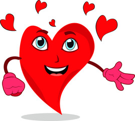 amazing love heart funny character activity different action poses