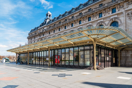 Paris, France - March 15 2020: Musee d'Orsay closed in order to stop the spread of Coronavirus epidemic.