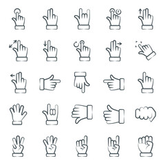 
Touch Gestures Icons in Modern Linear Style Pack 

