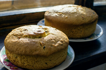 Easter cakes on the window