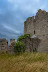 Visby old town wall. Photo of medieval architecture. Gotland. Sweden