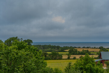 Landscape of Gotland island. Swedish countryside.
