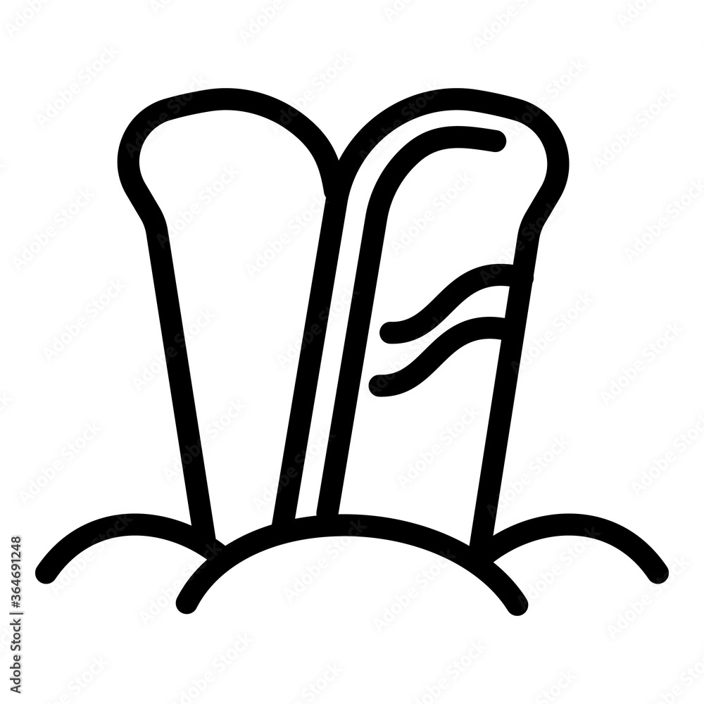 Poster snowboard in snow icon. outline snowboard in snow vector icon for web design isolated on white backg