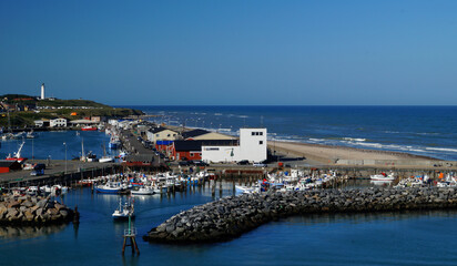 View on the coast of Denmark near Hirtshals from the ferry to Norway