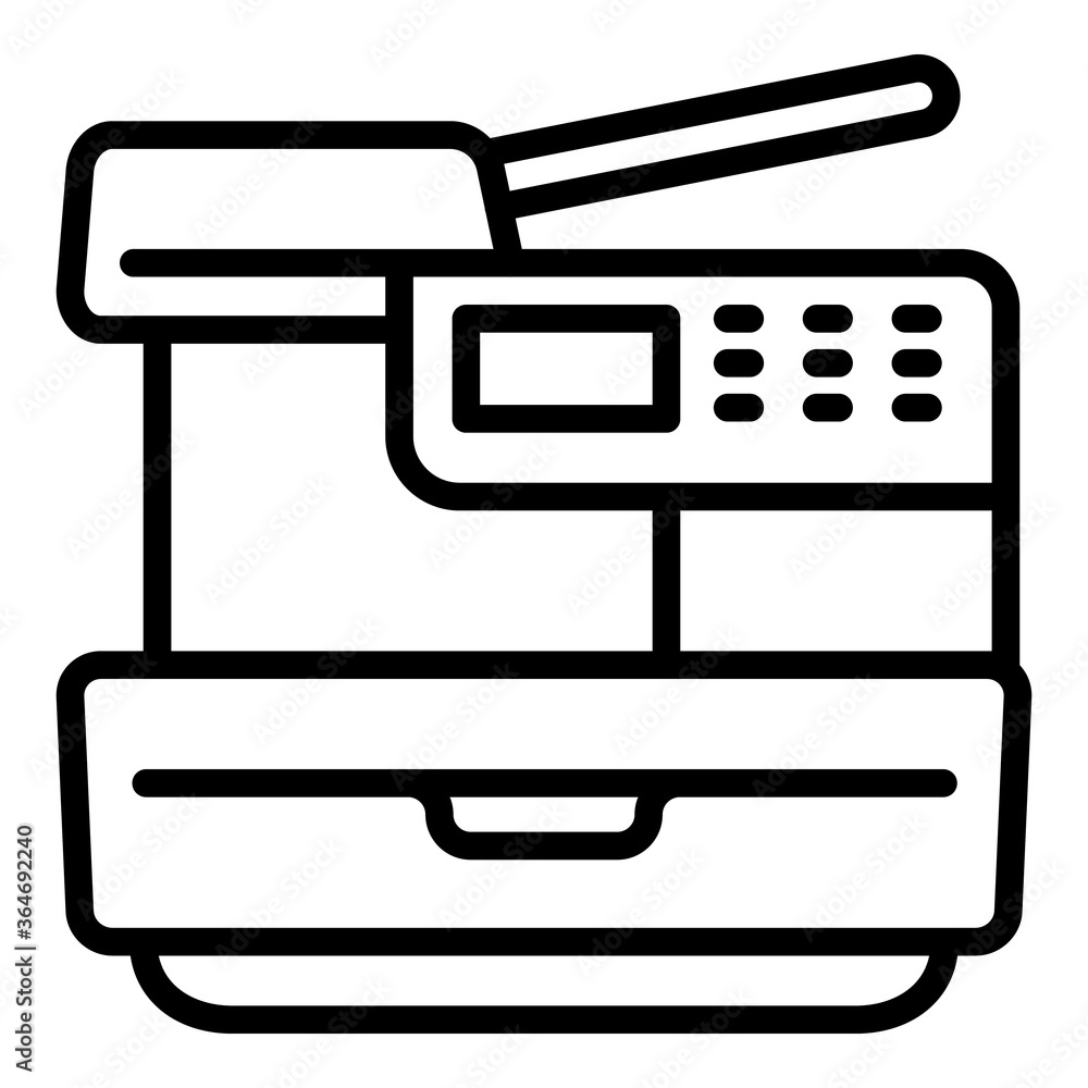 Poster printer icon. outline printer vector icon for web design isolated on white background