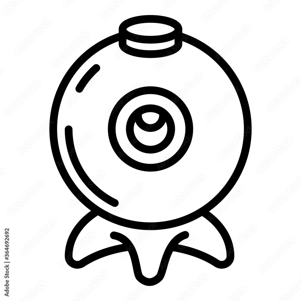 Poster webinar camera icon. outline webinar camera vector icon for web design isolated on white background