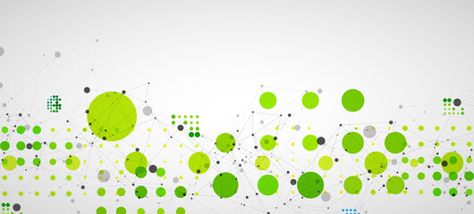 Modern geometrical circle abstract background. Dotted texture template. Geometric pattern in halftone style with plexus effect.