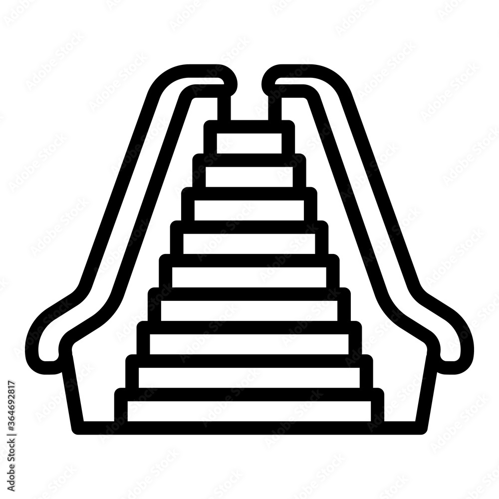 Poster front view escalator icon. outline front view escalator vector icon for web design isolated on white