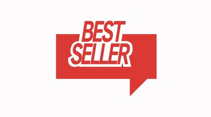 Vector Isolated Red Best Seller Icon 