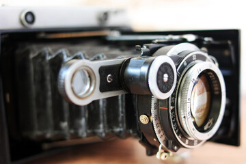 Lens of an old film camera