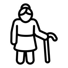 Grandmother icon. Outline grandmother vector icon for web design isolated on white background