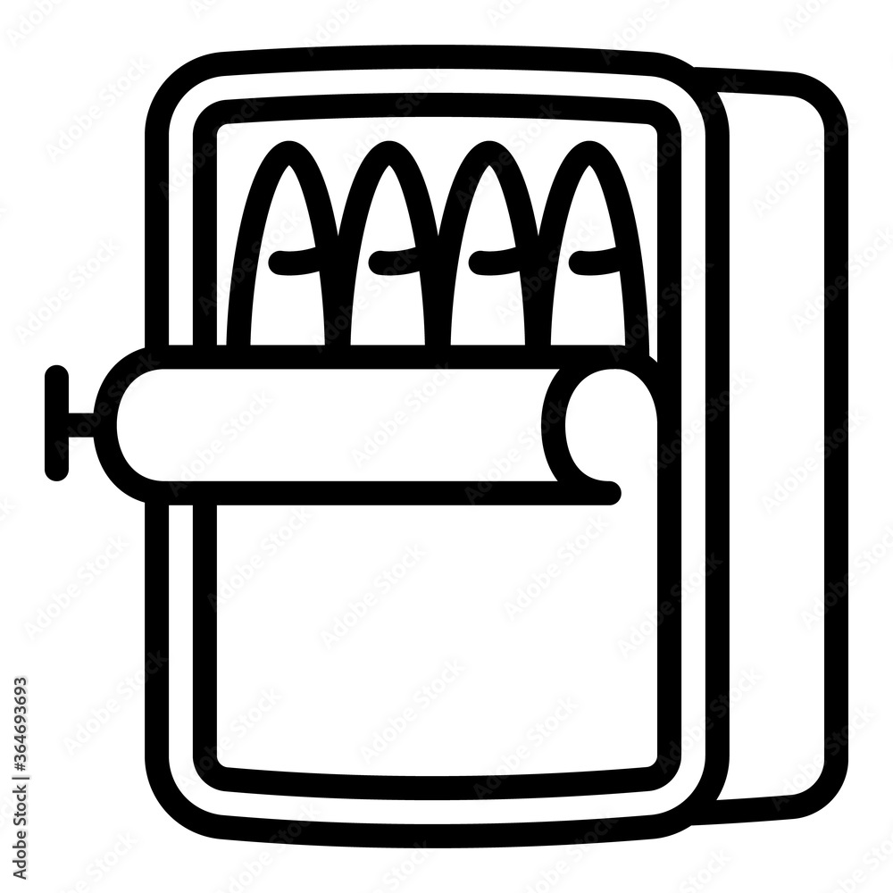 Poster open fish can icon. outline open fish can vector icon for web design isolated on white background