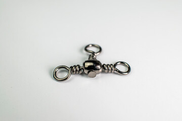 triple fishing swivel isolated on a white background