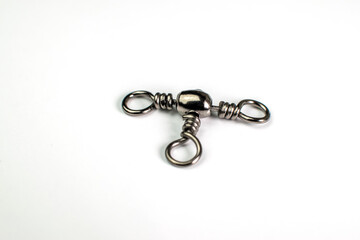 triple fishing swivel isolated on a white background