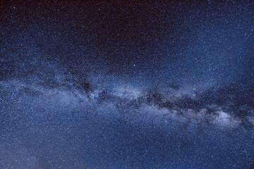 Clear blue sky. Milky way. A sky full of stars. Night photography