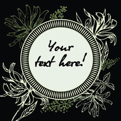 Vector floral background with flower and leaf illustrations