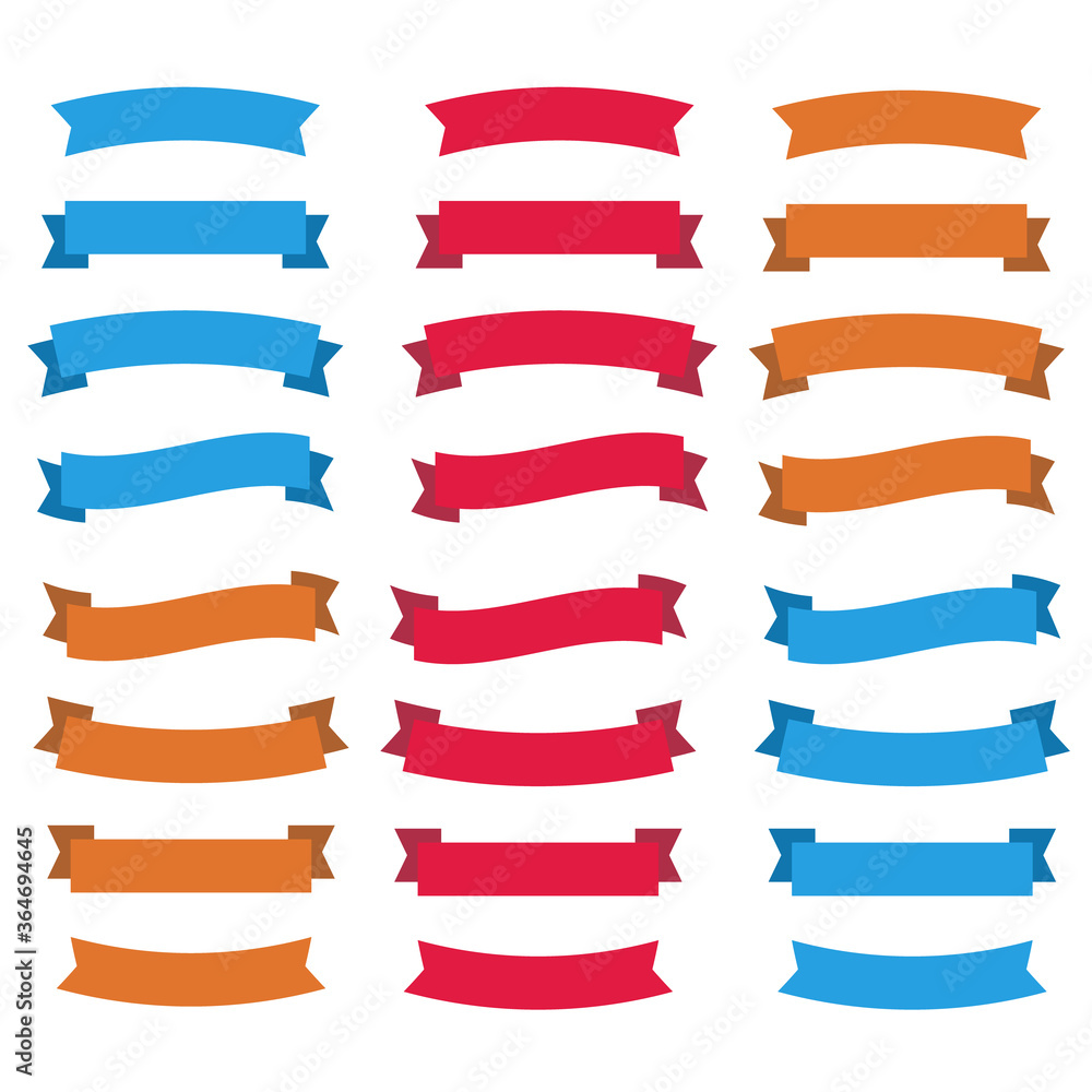 Wall mural flat vector ribbons banners flat. banner ribbon vector set