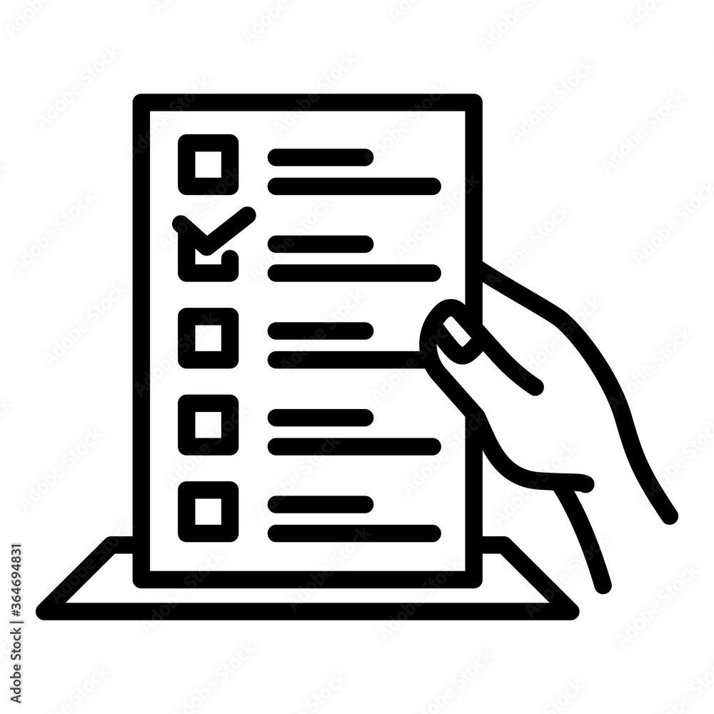 Poster ballot box icon. outline ballot box vector icon for web design isolated on white background