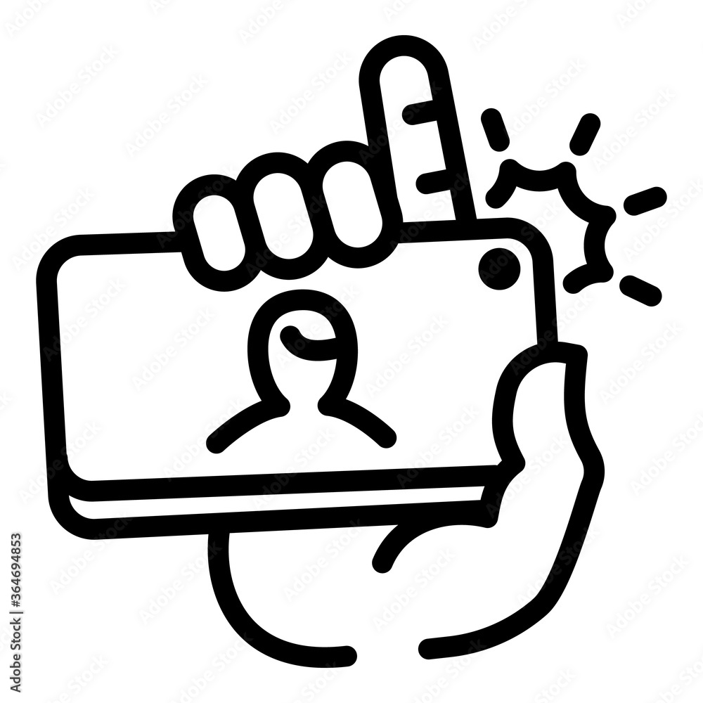 Poster selfie icon. outline selfie vector icon for web design isolated on white background