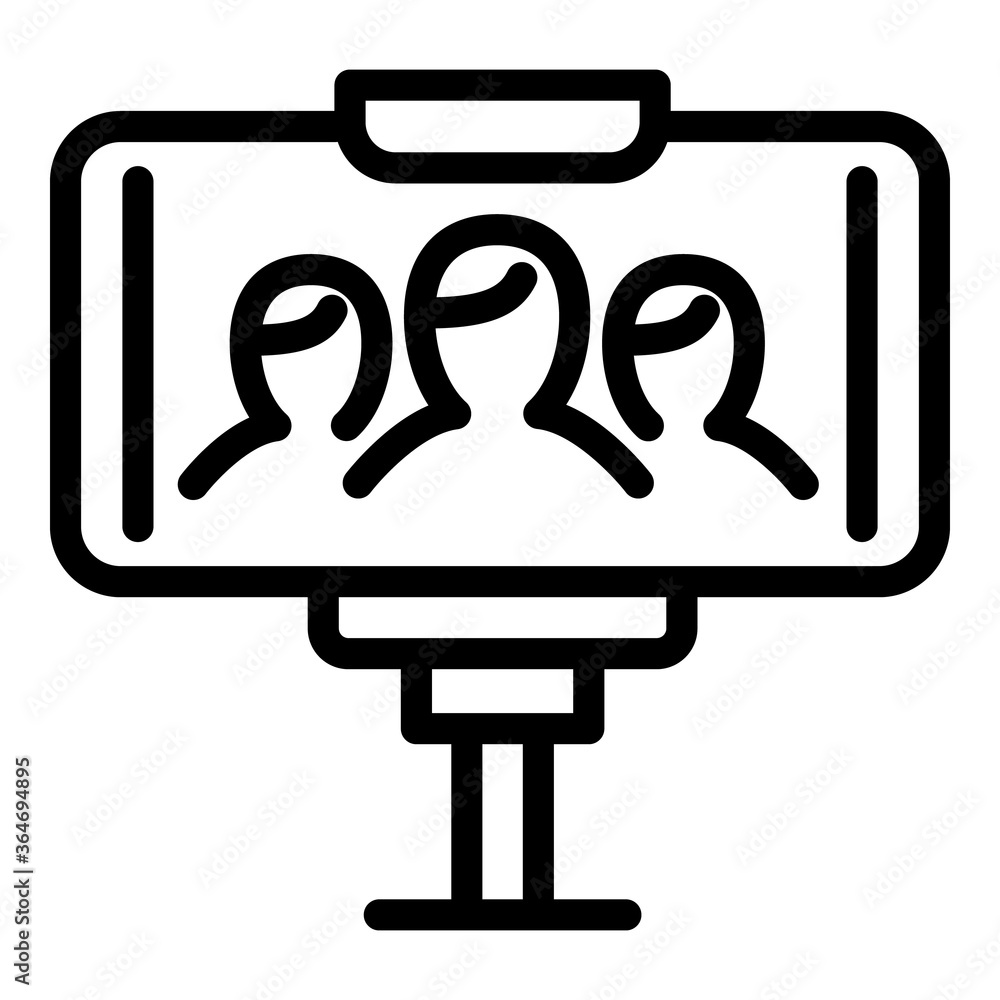 Poster selfie stick icon. outline selfie stick vector icon for web design isolated on white background