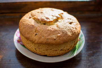 Easter holiday cake close-up.