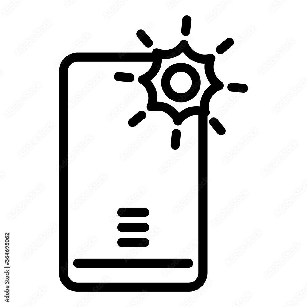 Aufkleber power flash selfie icon. outline power flash selfie vector icon for web design isolated on white bac