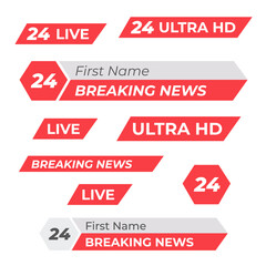Tv vector bars and broadcast graphics. News banner for tv streaming