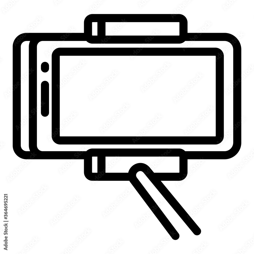 Poster smartphone selfie icon. outline smartphone selfie vector icon for web design isolated on white backg