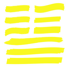 Obraz premium Marker marks. Yellow marker text selection vector